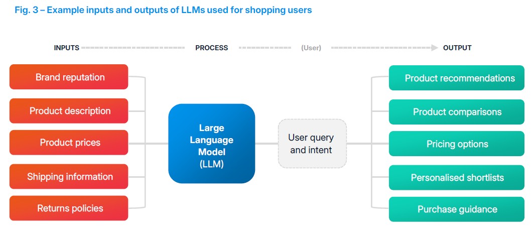 Inputs and Outputs of LLMs Shopping users
