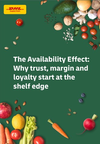Grocery shelf availability analysis chart showing stock gaps and shopper impact